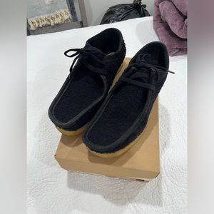 Clark’s Wallabe x Aime Leon Dore Black Wool Size 9